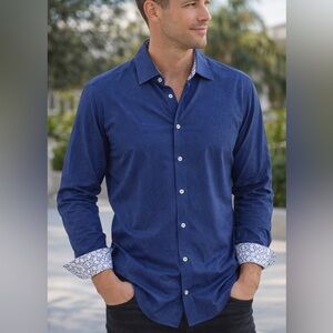 Robert Graham Navy Blue Casual Button Down Shirt